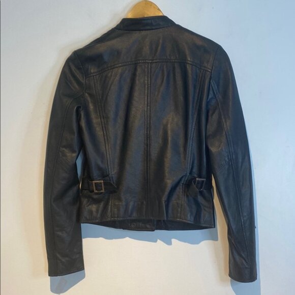 Angela D Milan Angela D Milan black buttery leather moto jacket size small - Picture 3 of 8